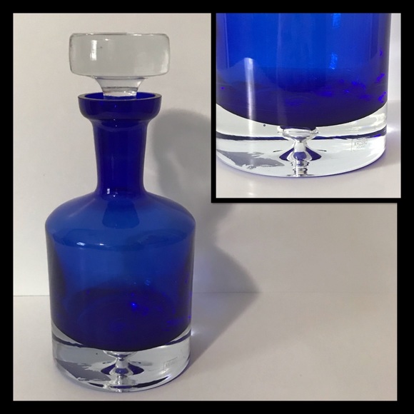 krosno Other - ❌SOLD❌ Krosno Poland Cobalt Blue Bubble Decanter